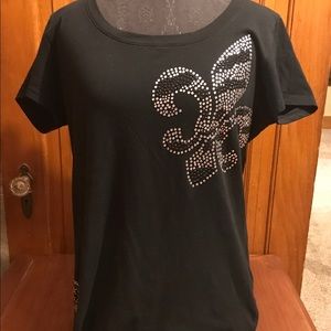 Black embellished t-shirt